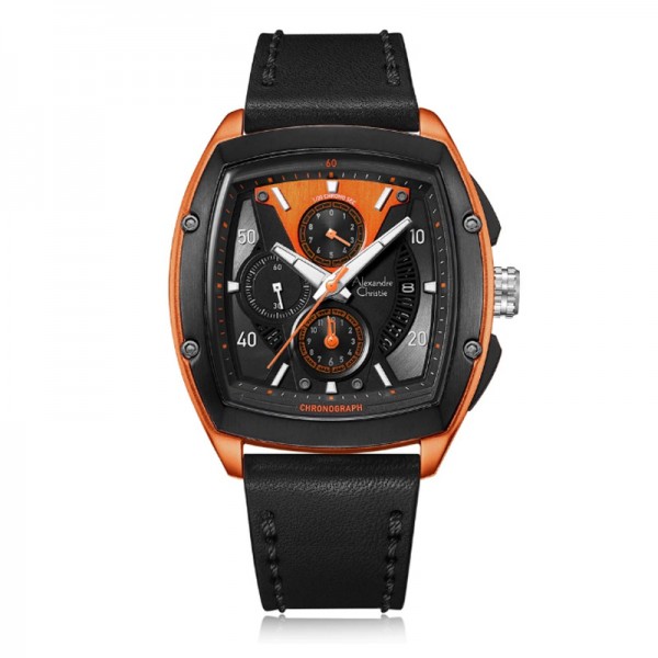 Alexandre Christie AC 6610 Black Orange Leather MCLIPBAOR